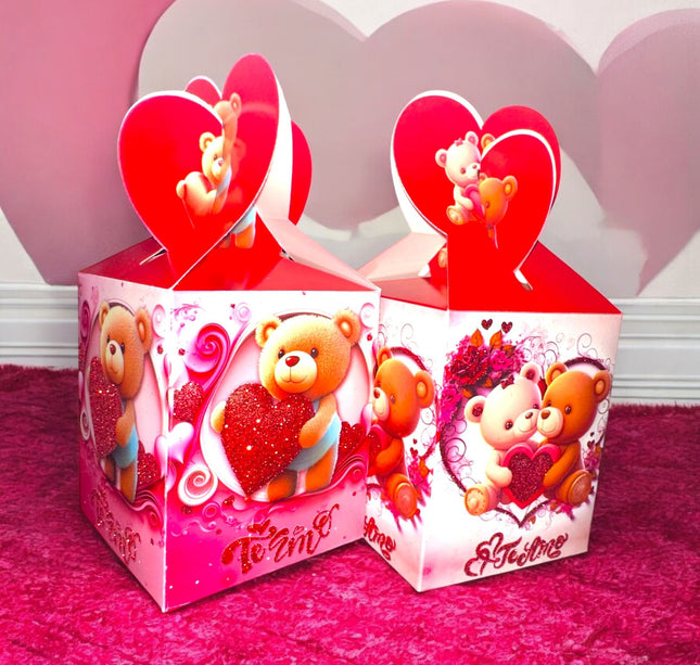 12 Cajas para regalo Ositos Corazón $3.30 c/u