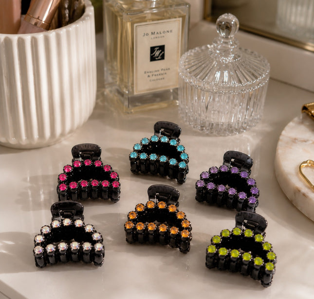 12 Pincitas Pedreria Colores para Cabello $4.2 c/u