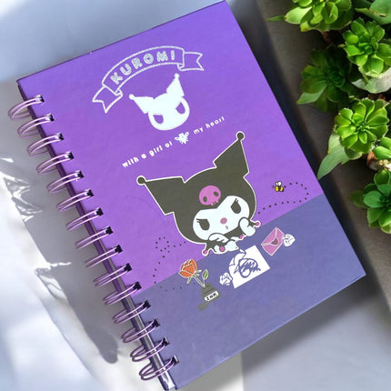 6 Libretas Kuromi con esprila Grande $33 c/u