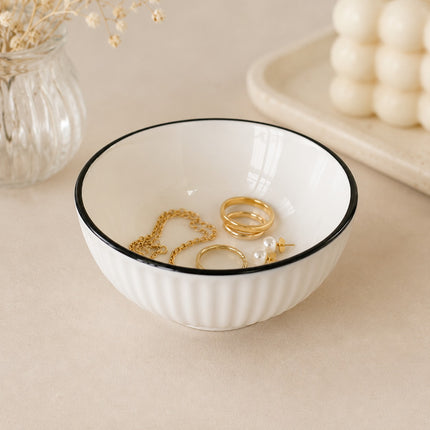 Exclusivo Tienda en linea 💥💎3 Tazón Mini de Ceramica Orilla Negra para Organizar/Cocina $30 c/u