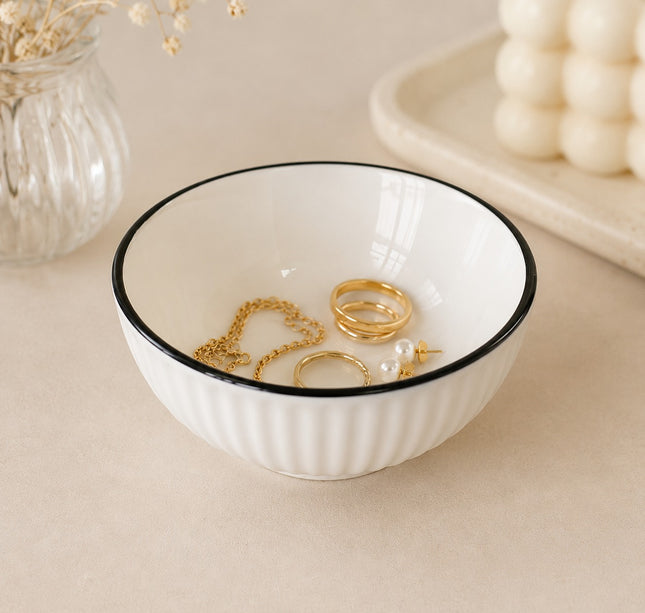 Exclusivo Tienda en linea 💥💎3 Tazón Mini de Ceramica Orilla Negra para Organizar/Cocina $30 c/u
