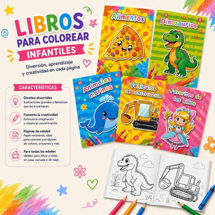 12 Libretas para Colorear Mascotas $7.5 c/u