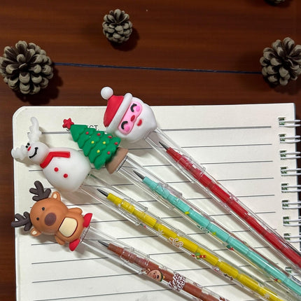 48 Lapices Navideños De Puntillas con Figuras $6.52 c/u