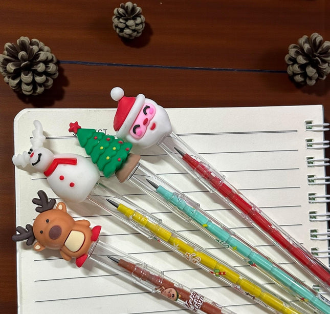 48 Lapices Navideños De Puntillas con Figuras $6.52 c/u