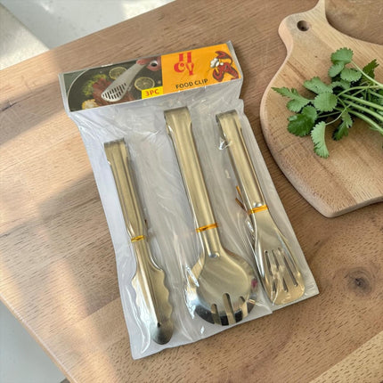 3 Set de 3 Utencilios de Cocina Metalicos $45 c/u
