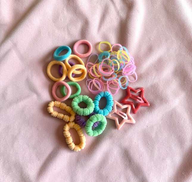 12 Estuches de Accesorios de Cabello Ligas,Donitas y Piojitos $8.5 c/u