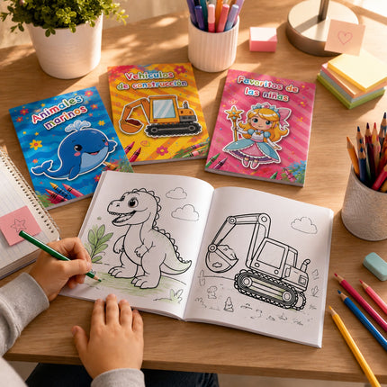 12 Libretas para Colorear Mascotas $7.5 c/u