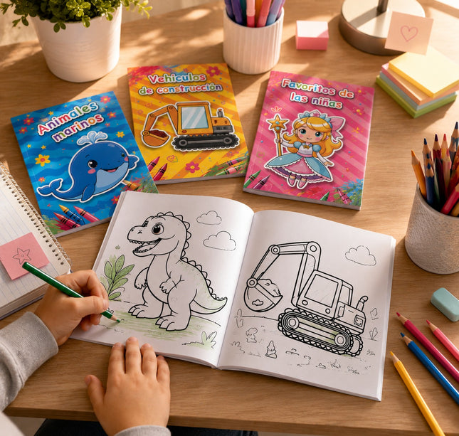 12 Libretas para Colorear Mascotas $7.5 c/u