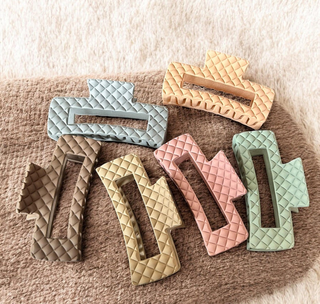 12 Pinzas Matte Rectagular Colores $11 c/u