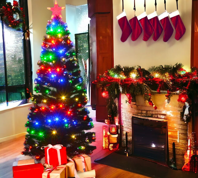 Arbol de Navidad con luces Fibra y estrella incluidas 240cm