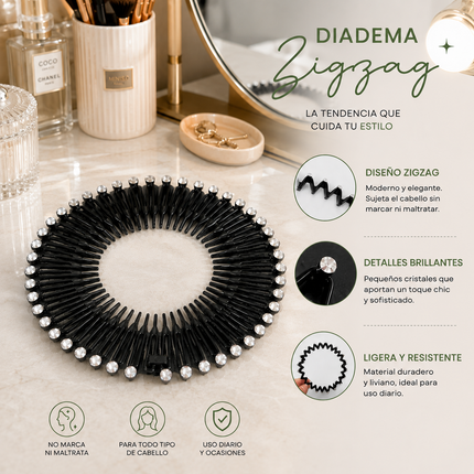 Exclusivo Tienda en linea 💥💎12 Diademas ZigZag con Pedreria Tendencia $5.5 c/u