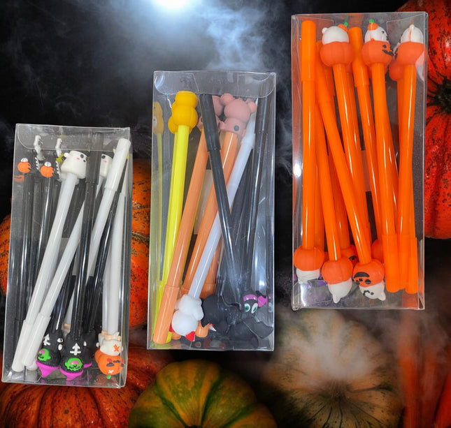 12 Lapiceros de gel Halloween $4.7 c/u