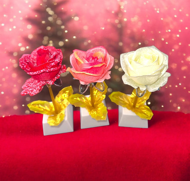 3 Rosas Eternaa de Luz con Base $45 c/u