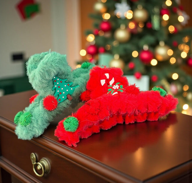 12 Pinzas navideñas Decoradas mini pompom $12.75 c/u