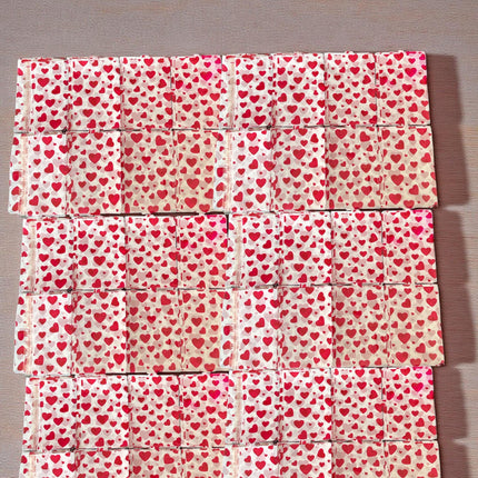 12 Cortina Cuadricular Corazones "San Valentin" para Decorar $14.5 c/u