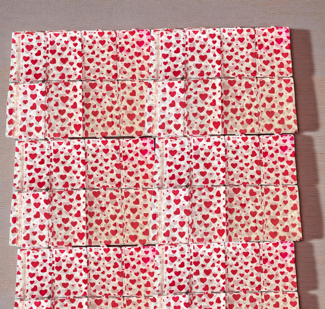 12 Cortina Cuadricular Corazones "San Valentin" para Decorar $14.5 c/u