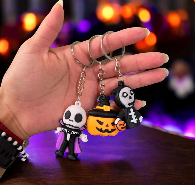12 Llaveros Halloween Figura 3D $5.5 c/u
