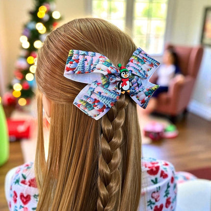 12 Moños Navideños Estampados Figuras $6.3 c/u