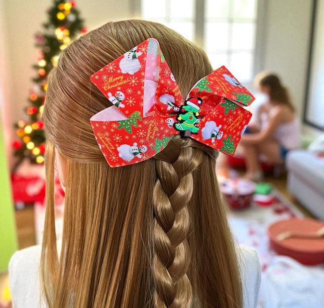 12 Moños Navideños Estampados Figuras $6.3 c/u