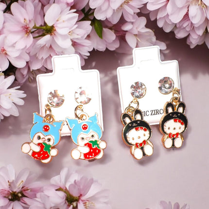 36 Aretes Sanrio Colgantes con Pedreria $5 c/u