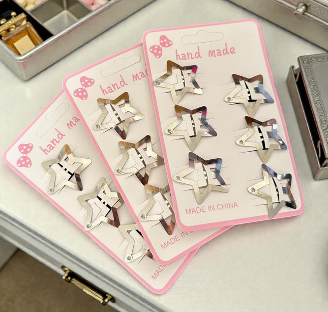 12 Sets 6 Cucas Estrellas Doradas/Plateadas $9 c/u