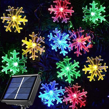 Serie de Luz Solar copos de Nieve Colores 5M