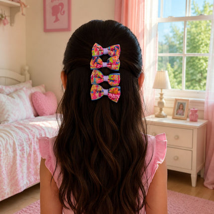 12 Sets de 4 moños barbie $8.84 c/u