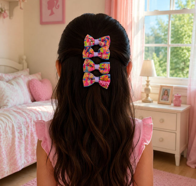 12 Sets de 4 moños barbie $8.84 c/u