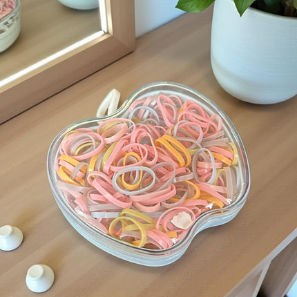 12 Estuches Manzanas con Ligas para Cabello de Colores $9.9 c/u