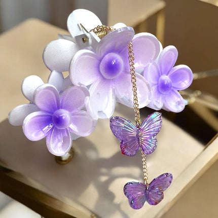 12 Pinzas Premium Flores Grandes con Maripositas $16.6 c/u