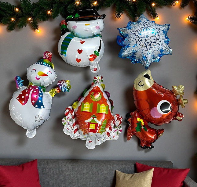 10 Globos Navideños Diferentes Figuras $3 c/u