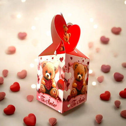 12 Cajas para regalo Ositos Corazón $3.30 c/u