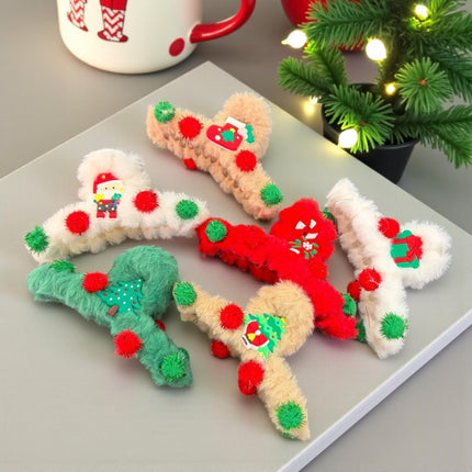 12 Pinzas navideñas Decoradas mini pompom $12.75 c/u