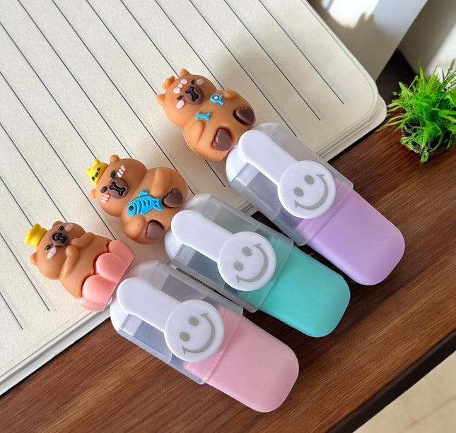 3 Sets de 6 marcatextos Capibaras $45 c/u