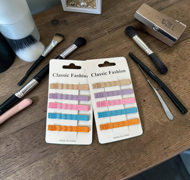 12 Sets de Pasadores Colores para Cabello $9 c/u