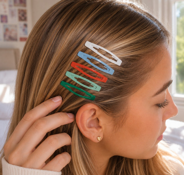 12 Sets de Pasadores/Cucas de Colores $5 c/u