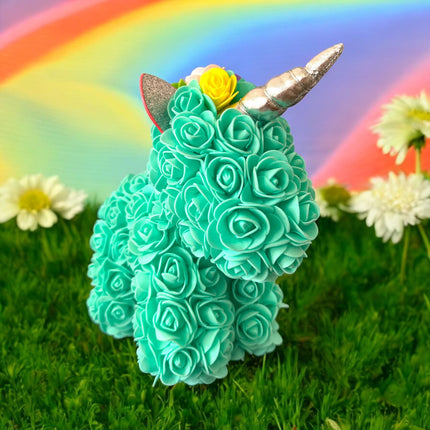 Unicornio Hermoso Hecho de Flores