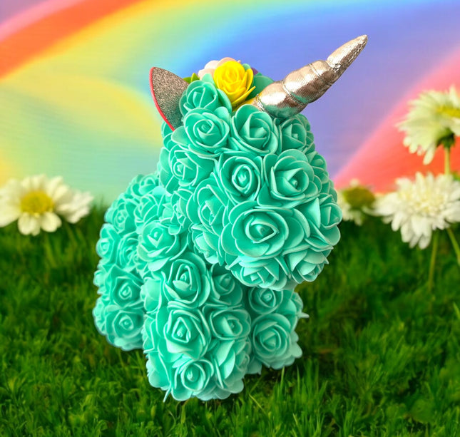 Unicornio Hermoso Hecho de Flores