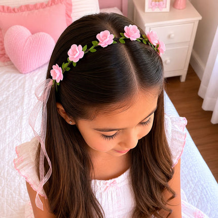 Exclusivo Tienda en linea 💥💎12 Diadema/Tiara Flores con Liston para Cabello $10 c/u