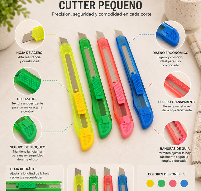 Exclusivo Tienda en linea 💥💎12 Cutters Chicos Colores $3.5 c/u