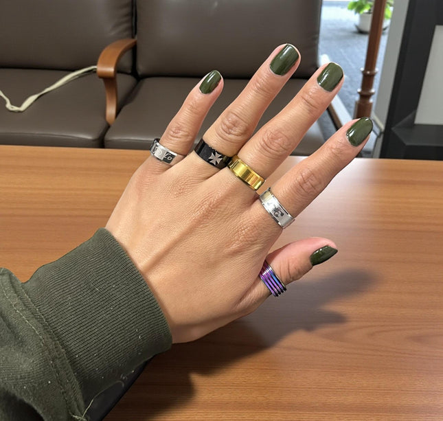 100 Anillos Acero Inoxidable Colores $2.5 c/u