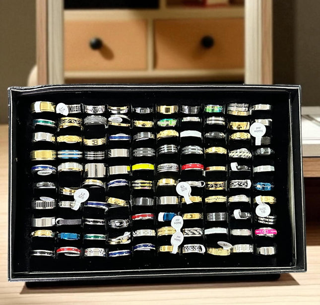 100 Anillos Hombres Acero $5.5 c/u