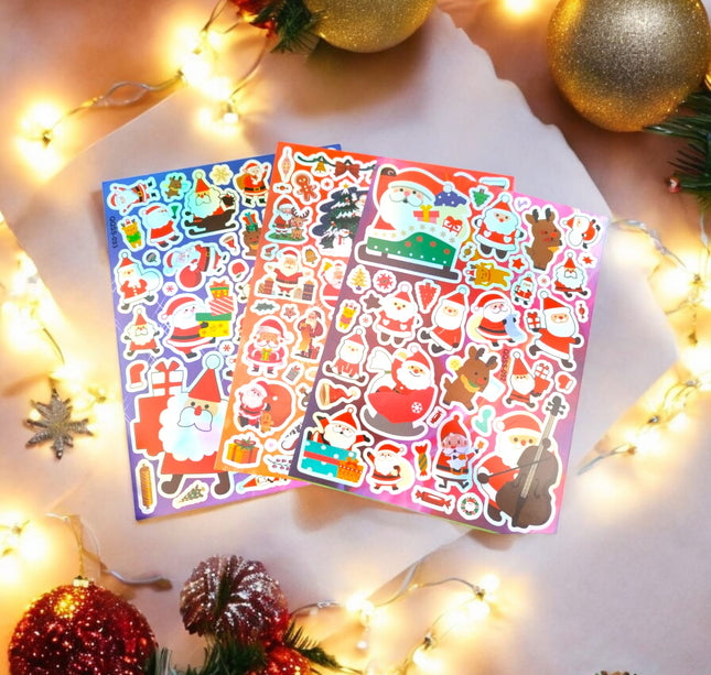 12 Sticker Metálico Navideño Tornasol $4.2 c/u