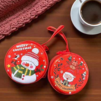 12 Monederos Navideños Circulares Metalicos con Cierre  $13.55 c/u