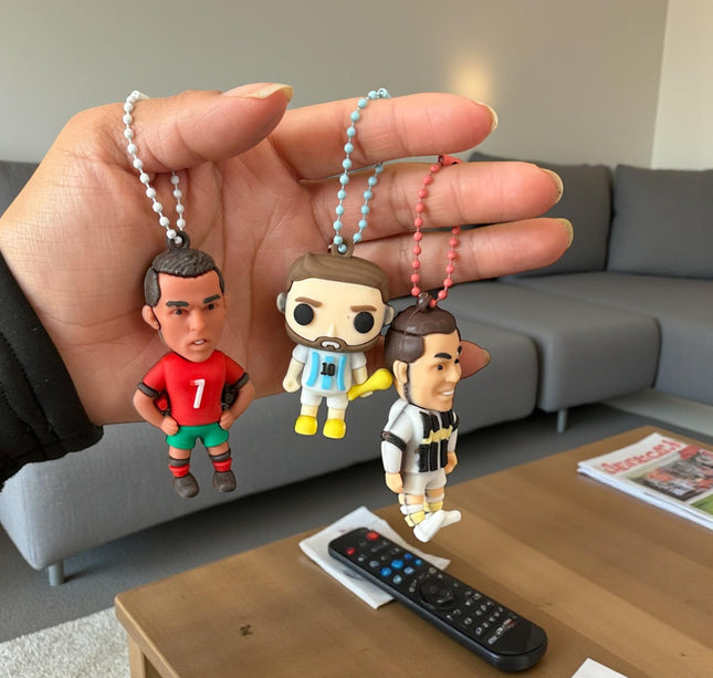 16 Llaveros Jugadores Futbol Sopresa con Tarjetas Coleccionables $10.5 c/u