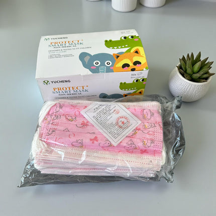 Caja con 50 piezas de Cubrebocas Infantil Estampados Niña-Niño