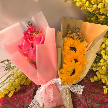 3 Regalo Flores en Bolsa Decoradas $59 c/u