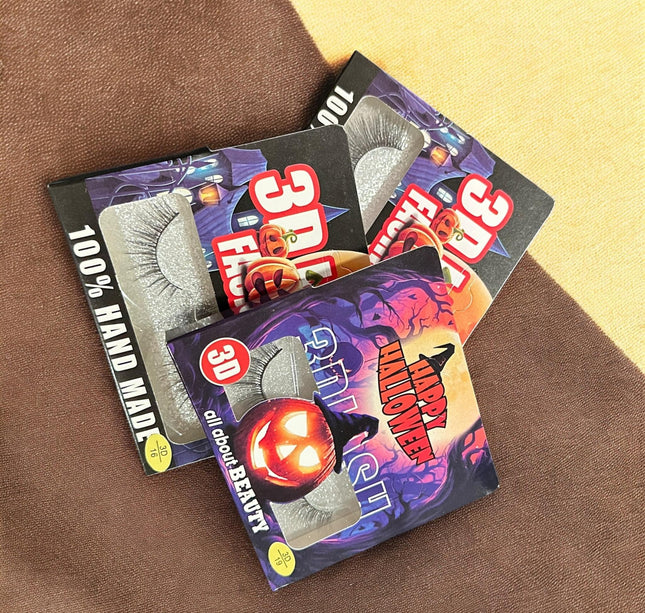 12 Pestañas Clasicas Halloween $7.5 c/u