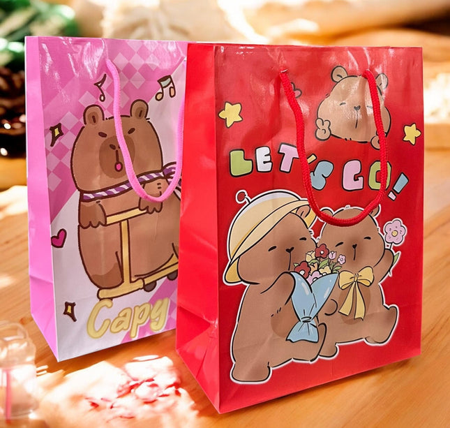 12 Bolsas De Regalo Capibaras Lindas $7.5 c/u