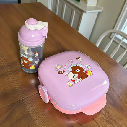 Exclusivo Tienda en linea 💥💎Set Lonchera  Cuchara y Mini Topper Snack  con Botella para Agua
